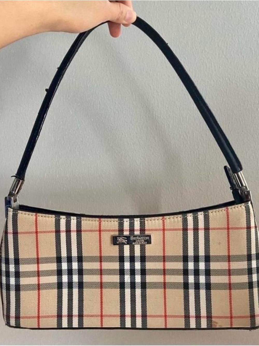Burberry Black-Trim Nova Check Shoulder Bag